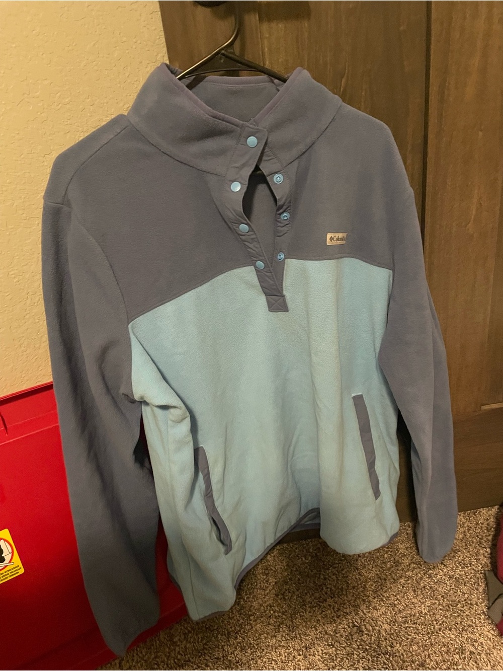 Columbia Men's Two-Tone Blue Snap Pullover Fleece